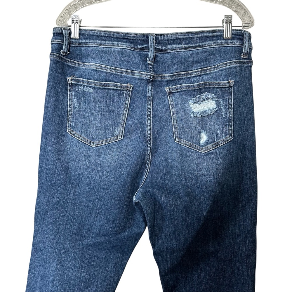 Flying Monkey Crossover Button Fly Raw Hem Flare … - image 8